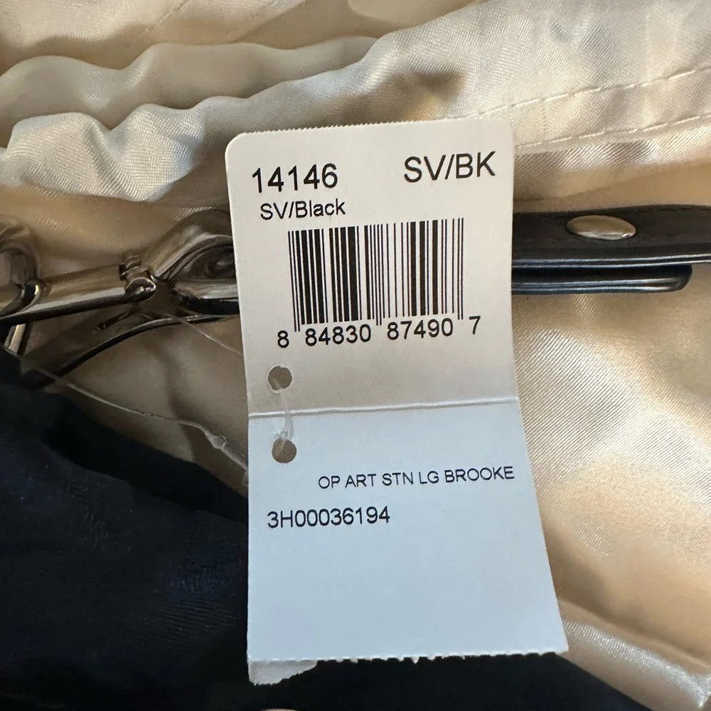 NWT COACH OP ART SATEEN LARGE BROOKE BLACK